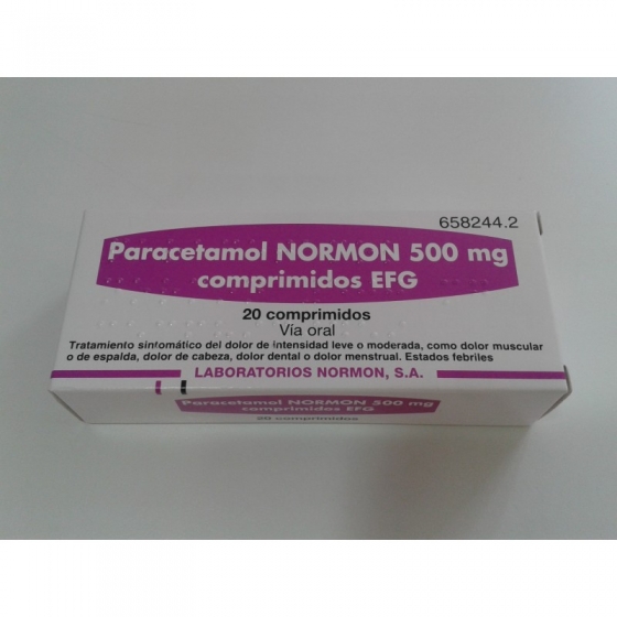 PARACETAMOL NORMON EFG 500 MG 20 COMPRIMIDOS