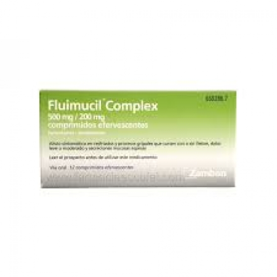 FLUIMUCIL COMPLEX 500/200 MG 12 COMPRIMIDOS EFERVESCENTES