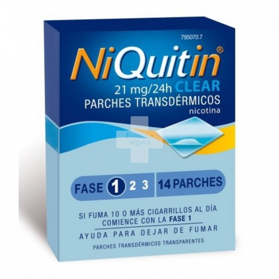 NIQUITIN CLEAR 21 MG/24 H 14 PARCHES TRANSDERMICOS 114 MG